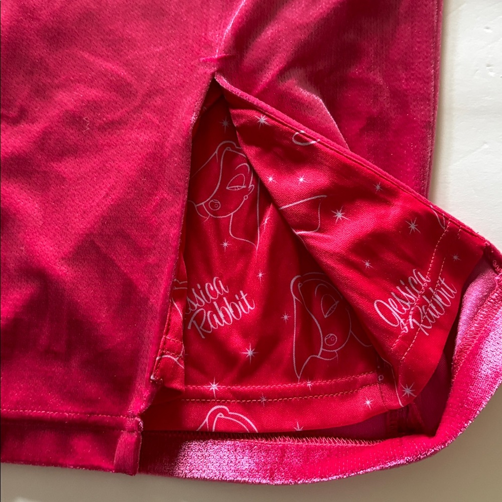 Disney Jessica Rabbit Fuchsia Velvet Sleeveless Midi Dress Size XS - Picture 8 of 13